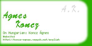 agnes koncz business card
