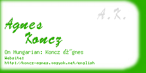 agnes koncz business card